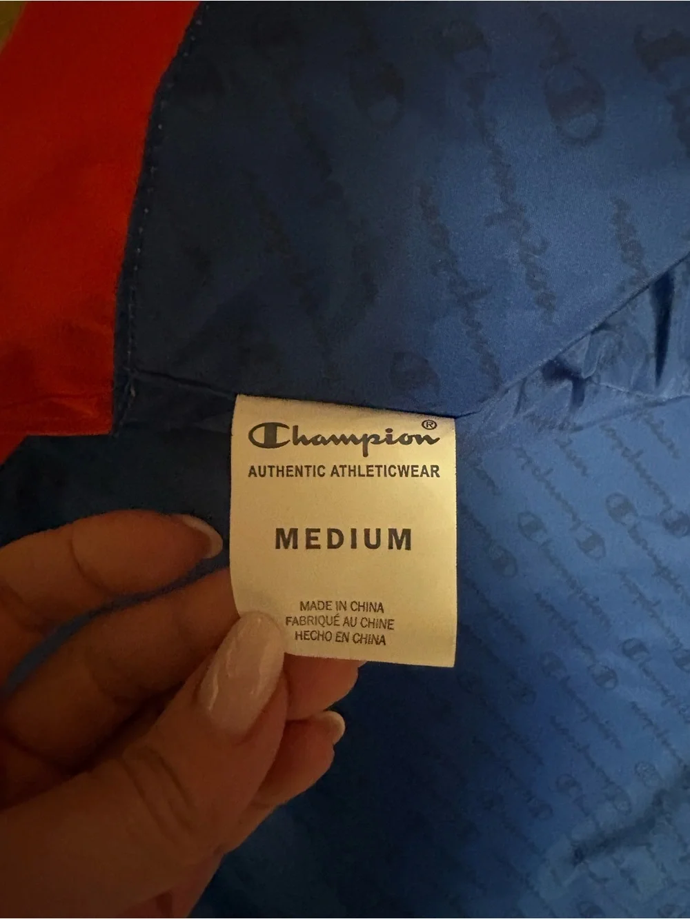 Champion Hooded Raincoat - Navy/Gray/Red